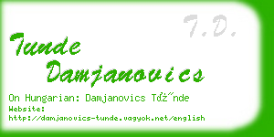 tunde damjanovics business card